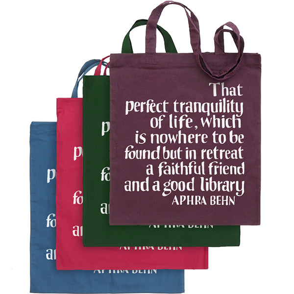 Aphra Behn Library Bag - pack of 4 - NEW COLOURS!