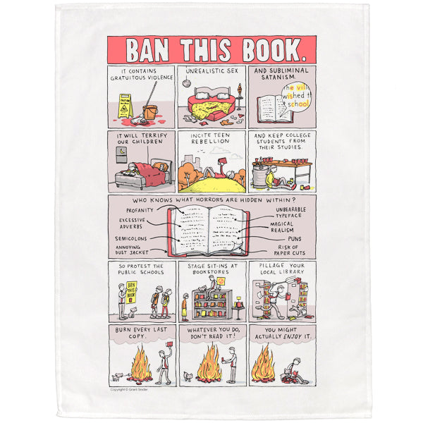 Ban This Book - Grant Snider Tea Towel - 6 pack