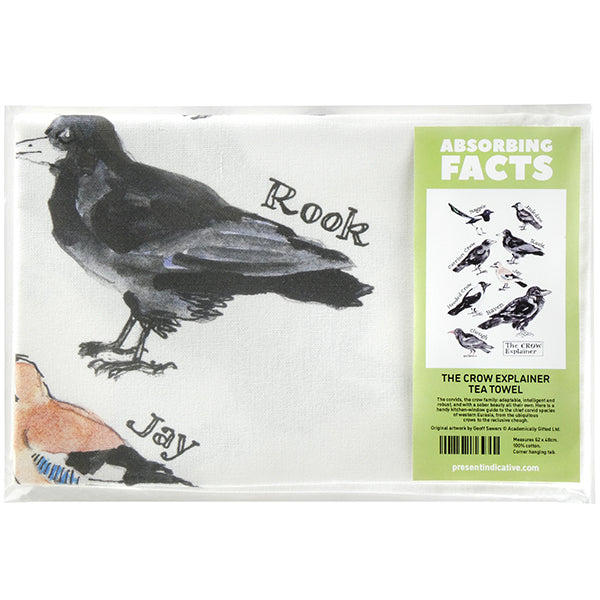 Crow Explainer Tea Towel - 6 pack