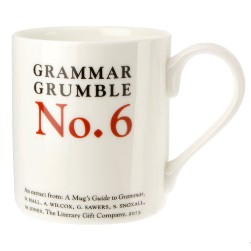 To, two or too - Grammar Grumble No. 6 Bone China Mug - pack of 6
