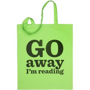 Go Away I'm Reading Bag, single colour pack of 3 - Red, Orange, Yellow, Green, Blue, Pink, Purple