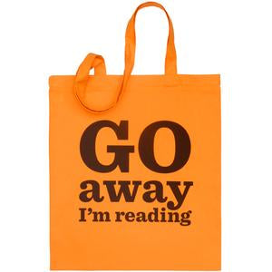 Go Away I'm Reading Bag, single colour pack of 3 - Red, Orange, Yellow, Green, Blue, Pink, Purple