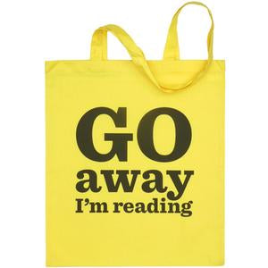 Go Away I'm Reading Bag, single colour pack of 3 - Red, Orange, Yellow, Green, Blue, Pink, Purple