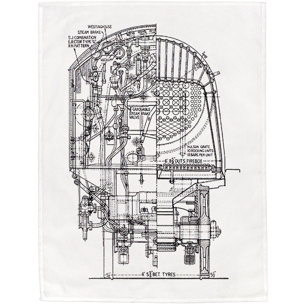 Locomotive Section Tea Towel - 6 pack (available in three colours)