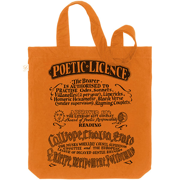 Poetic Licence Tote Bag Orange