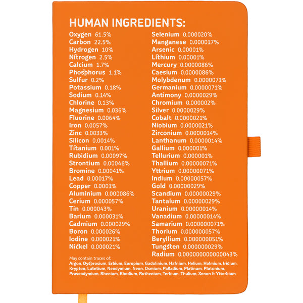 Human Ingredients Notebook - choose your colour