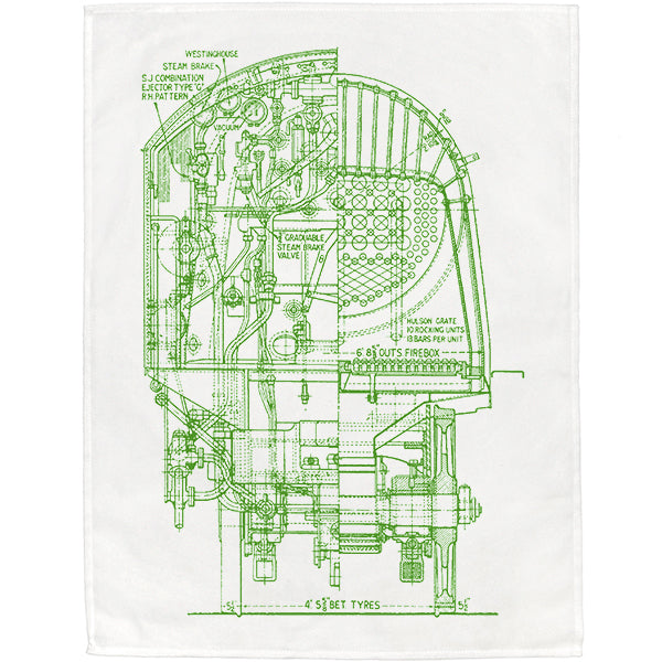 Locomotive Section Tea Towel - 6 pack (available in three colours)