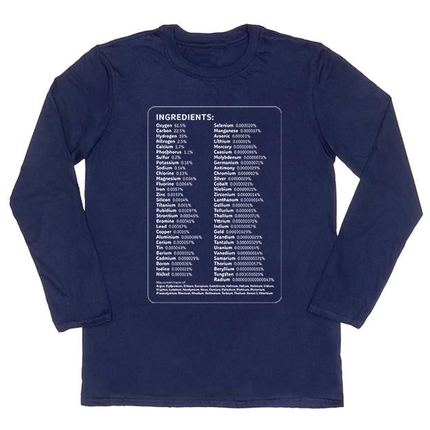 Human Ingredients Unisex Long-Sleeved T-shirt - Navy