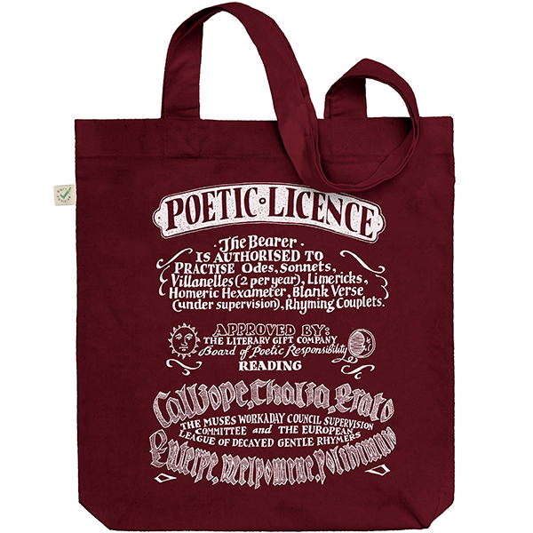 Poetic Licence Tote Bag Maroon