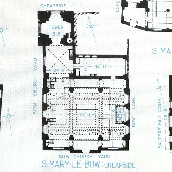 Wren's City Churches Tea Towel - 6 pack