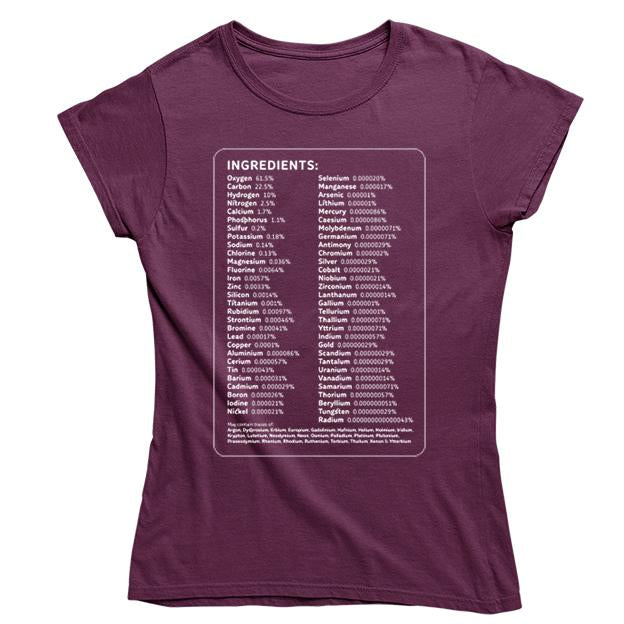 Human Ingredients Women's Fitted T-shirt - Burgundy