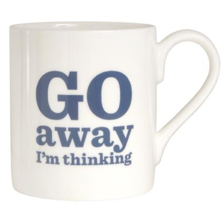 Go Away I'm Thinking Bone China Mug - pack of 6