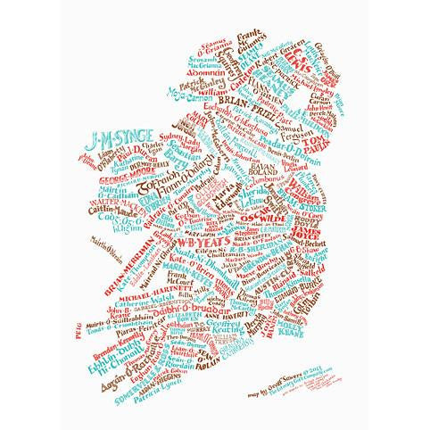 Irish Literary Map - pack of 6