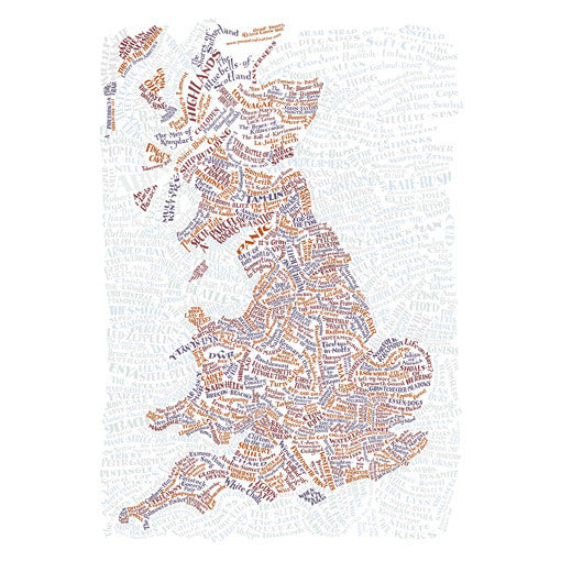 Song Map of Great Britain Poster - pack of 6