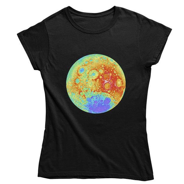 Topographical Moon Map Women's Fitted T-shirt