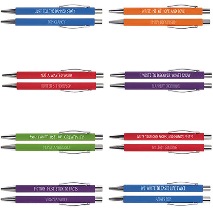 40 x Writerly Quote Pens with counter display pen pot