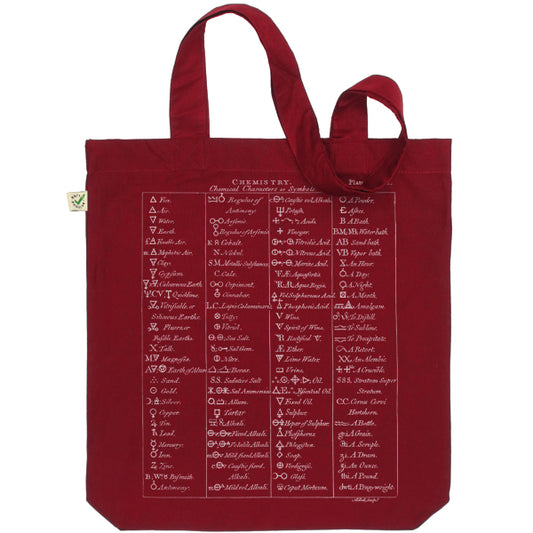Chemical Symbols Tote Bag Maroon