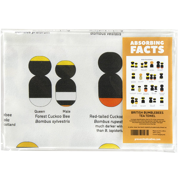 British Bumblebees Tea Towel - 6 pack