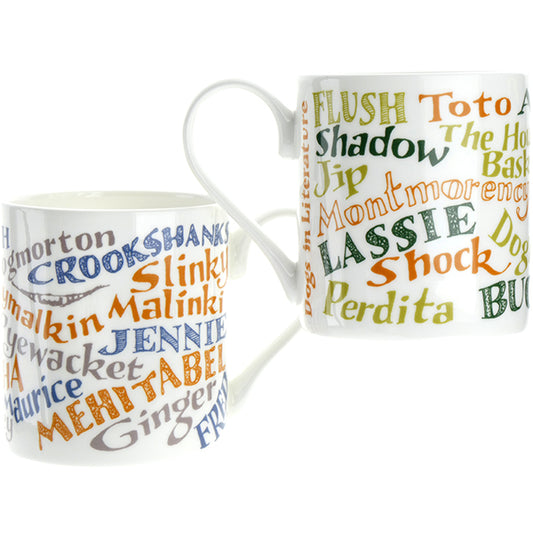 Cats and Dogs in Literature Mugs - mixed pack of 6