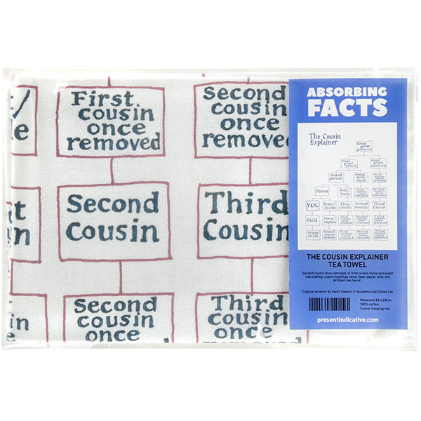 Cousin Explainer Tea Towel - 6 pack