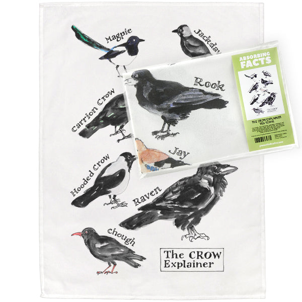 Crow Explainer Tea Towel - 6 pack