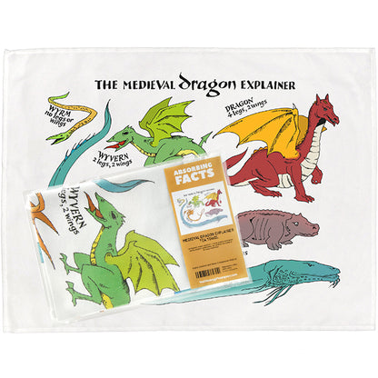 The Medieval Dragon Explainer Tea Towel - 6 pack
