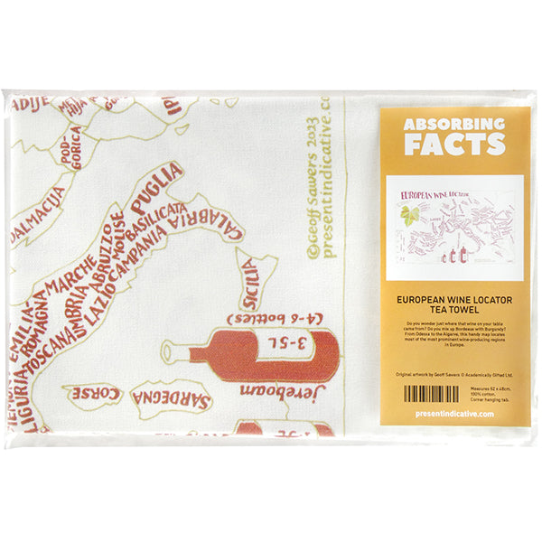 European Wine Locator Tea Towel - 6 pack
