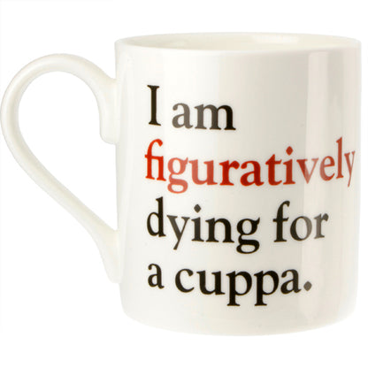Literally - Grammar Grumble No. 5 Bone China Mug - pack of 6