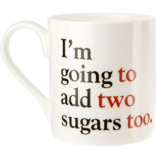 To, two or too - Grammar Grumble No. 6 Bone China Mug - pack of 6