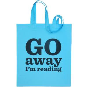 Go Away I'm Reading Bag, single colour pack of 3 - Red, Orange, Yellow, Green, Blue, Pink, Purple
