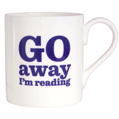 Go Away I'm Reading Bone China Mug NEW COLOUR! mixed or single colours - pack of 6