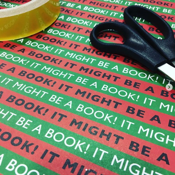 It Might be a Book' Wrapping Paper RED/GREEN - 10 sheets