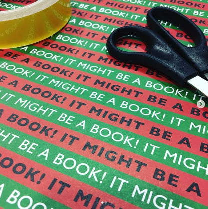 It Might be a Book' Wrapping Paper RED/GREEN - 10 sheets