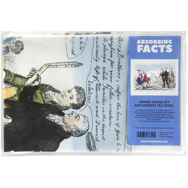 Jenner Seeing off Anti-Vaxxers Tea Towel - 6 pack