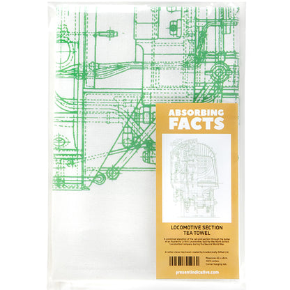 Locomotive Section Tea Towel - 6 pack (available in three colours)
