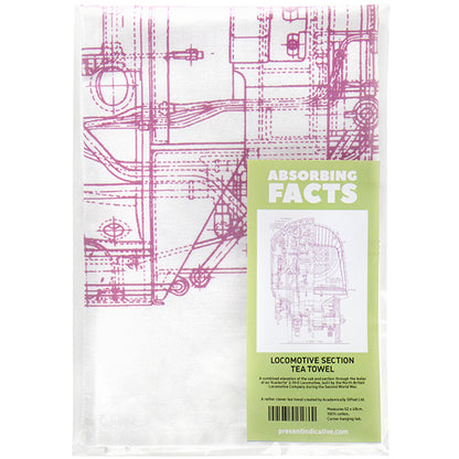 Locomotive Section Tea Towel - 6 pack (available in three colours)