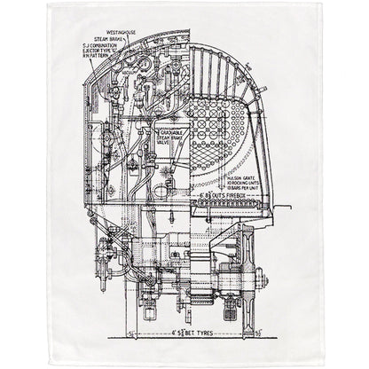 Locomotive Section Tea Towel - 6 pack (available in three colours)