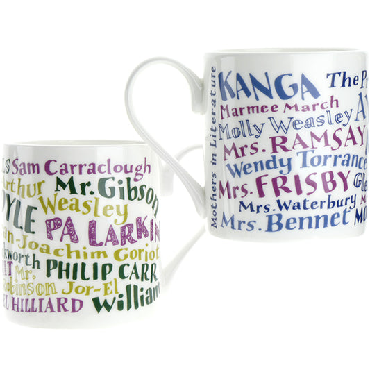 Mothers and Fathers in Literature Mugs - mixed pack of 6