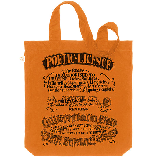 Poetic Licence Tote Bag Orange