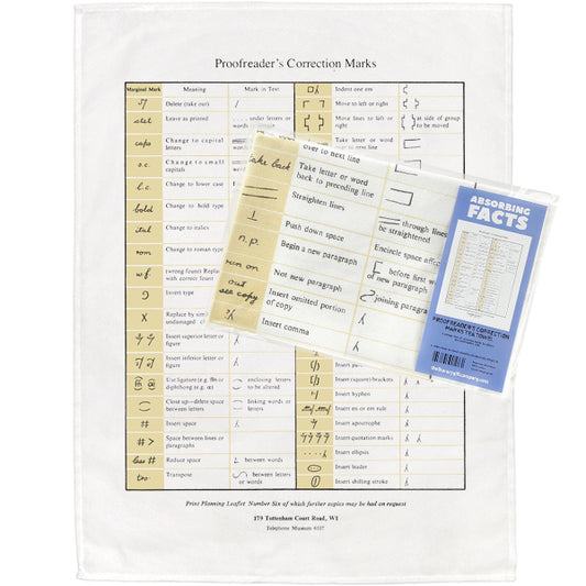 Proofreader's Correction Marks Tea Towel - 6 pack