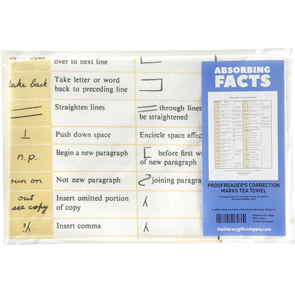 Proofreader's Correction Marks Tea Towel - 6 pack
