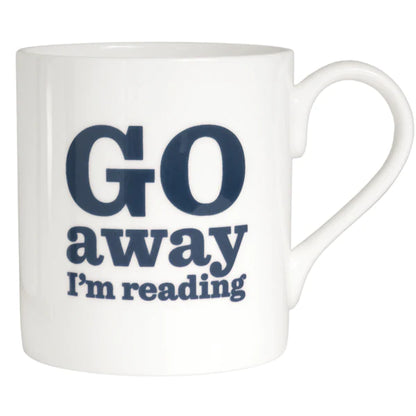 Go Away I'm Reading Bone China Mug, mixed or single colours - pack of 6
