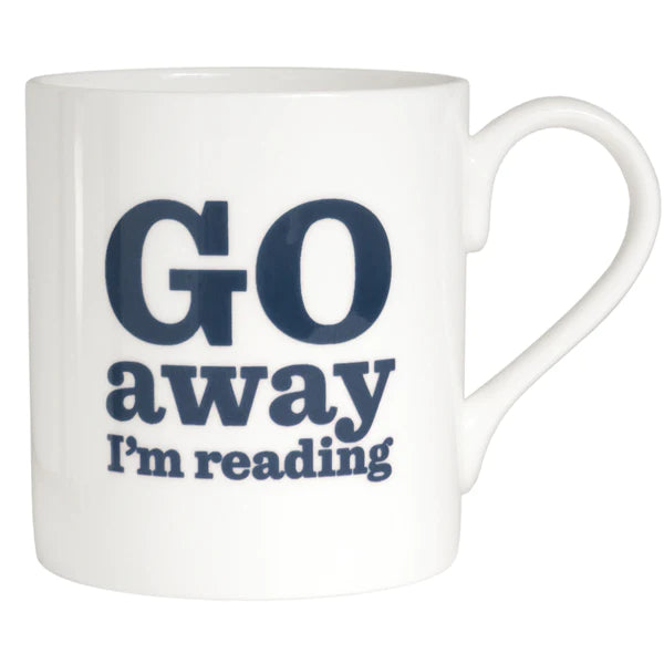 Go Away I'm Reading Bone China Mug NEW COLOUR! mixed or single colours - pack of 6