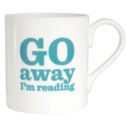Go Away I'm Reading Bone China Mug NEW COLOUR! mixed or single colours - pack of 6