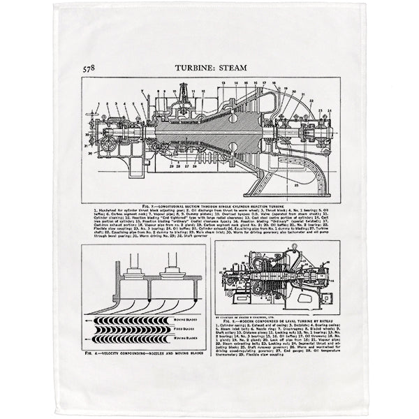 Steam Turbines Tea Towel - 6 pack