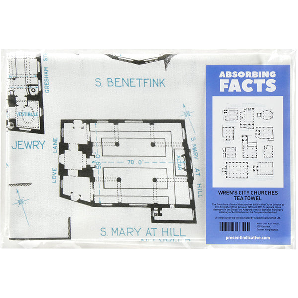 Wren's City Churches Tea Towel - 6 pack
