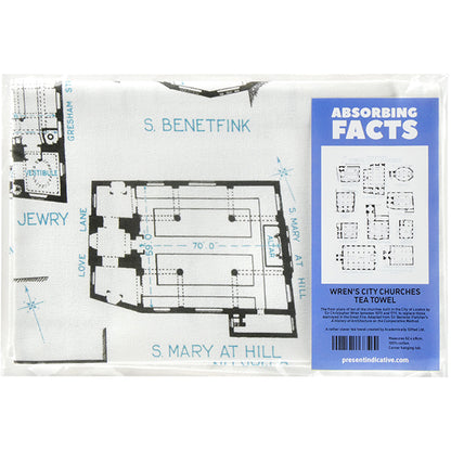 Wren's City Churches Tea Towel - 6 pack