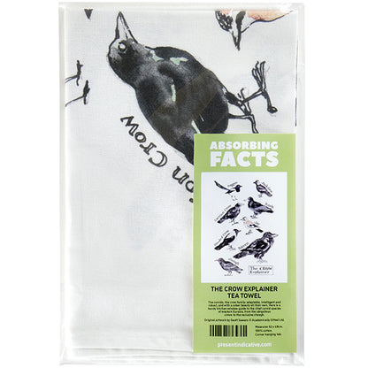 Crow Explainer Tea Towel - 6 pack