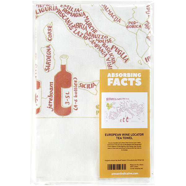 European Wine Locator Tea Towel - 6 pack
