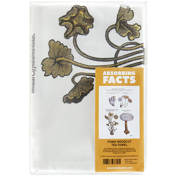 Fungi Woodcut Tea Towel - 6 pack